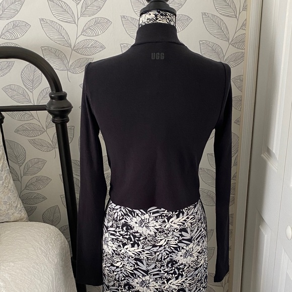 NWT UGG Nimah ribbed black mock neck long sleeve top in crop style - Picture 2 of 10